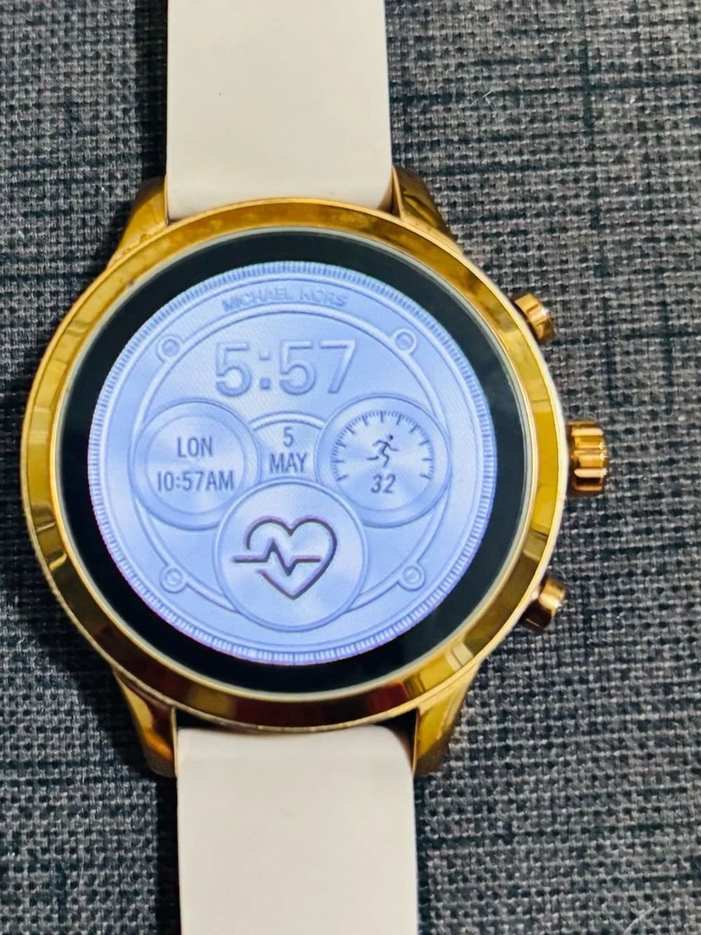Michael Kors Gold-Tone Smartwatch with Pink Strap